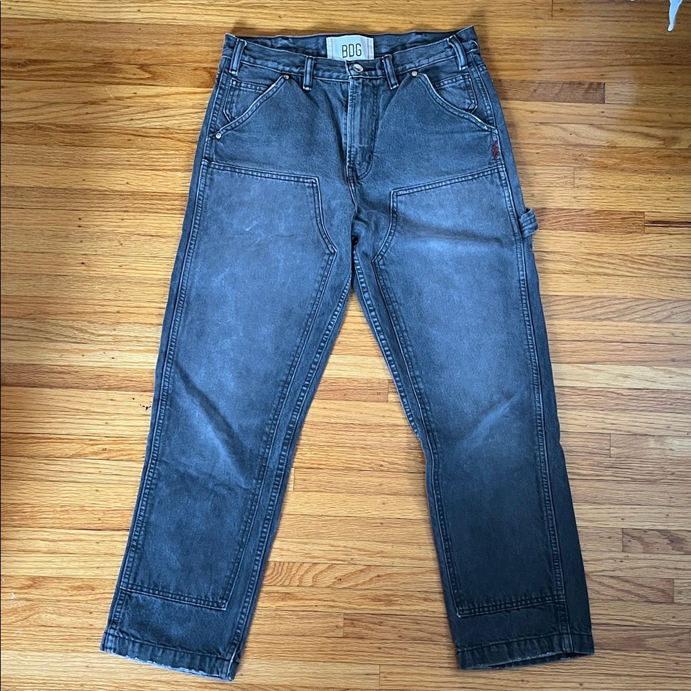 Men's Double Knee Charcoal Jeans